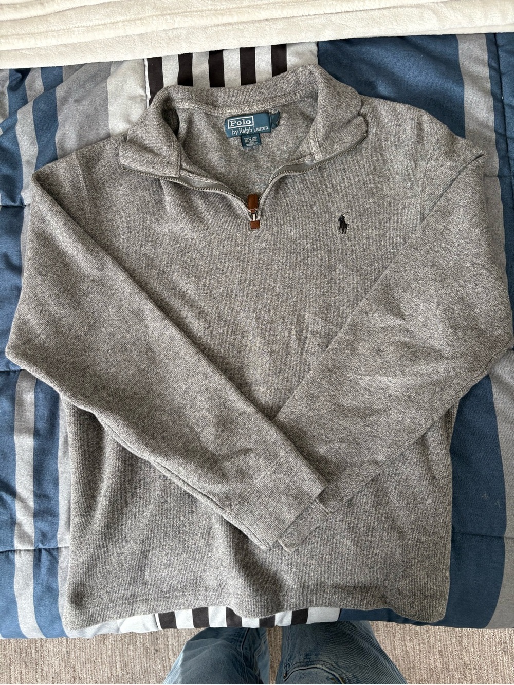 Ralph Lauren Gray Quarter-Zip Pullover Sweatshirt